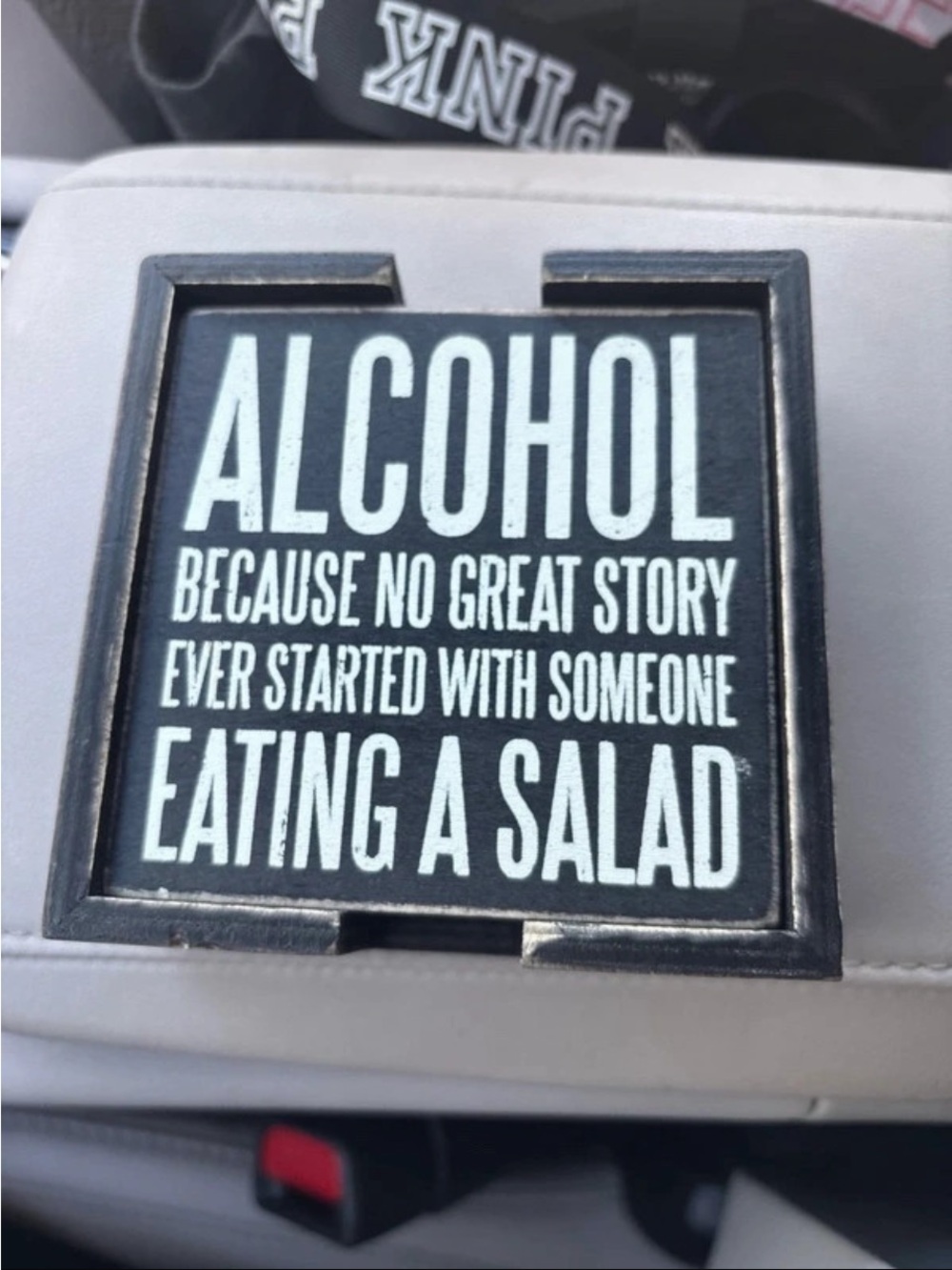 Nordstrom Black and White 'Alcohol Because No Great Story' Wall Plaque